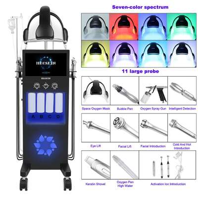Acheter Machine d'hydratation et d'oxygénation faciale 12 en 1 avec analyseur de peau IA | Système de peeling à l'eau et de soins du visage à LED online manufacture
